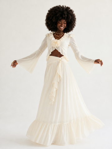 Ethereal Ruffled Flowy Two-Piece Set