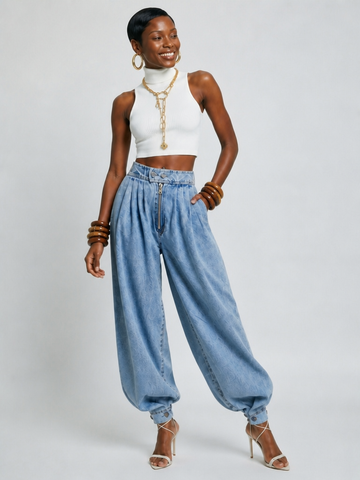 Boundless Pleated Denim Pants