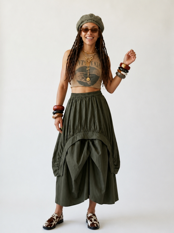 Untamed Draped Midi Skirt