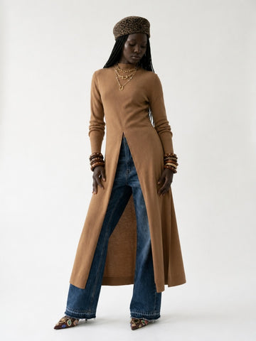 Grounded Split Hem Long Tunic