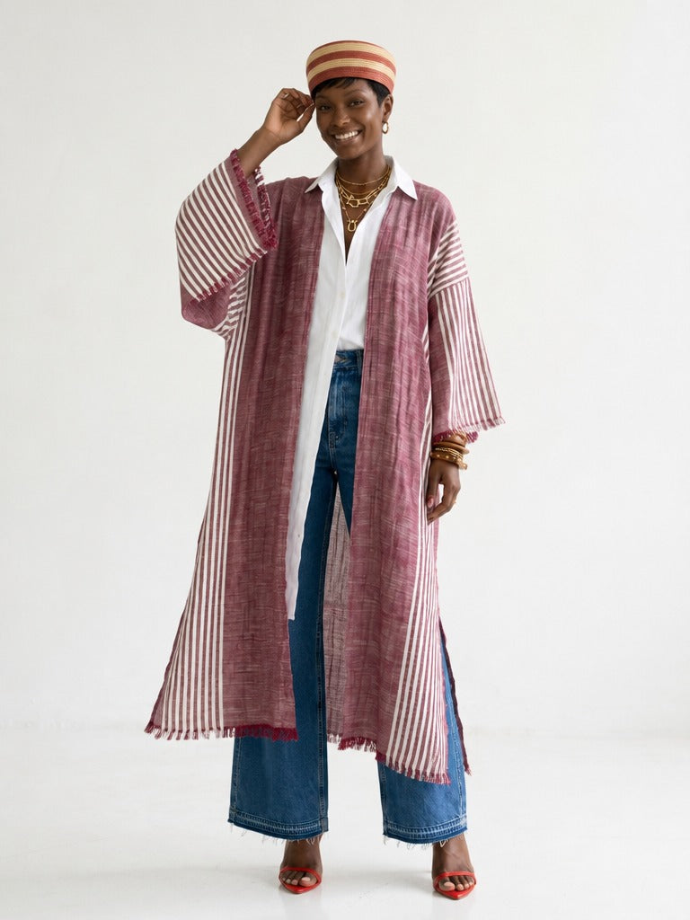 Wanderlust Striped Boho Kimono