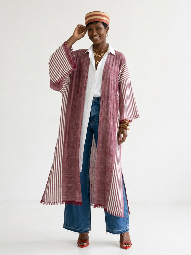 Wanderlust Striped Boho Kimono