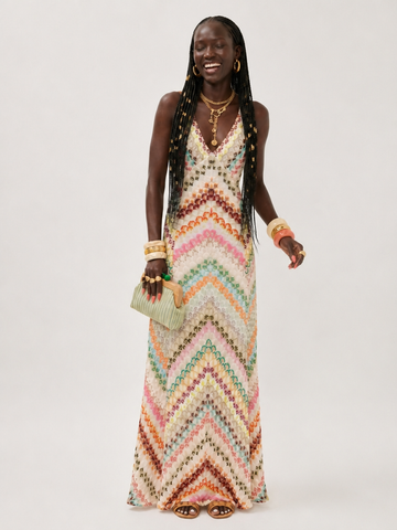 Radiant Striped Knit Maxi Dress