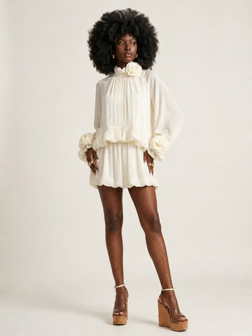 Elegant Ruffled Floral Blouse