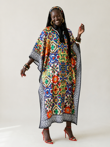 Vivacious Printed Kaftan Maxi Dress