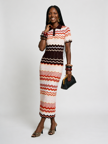 Vibrant Stripe Knit Maxi Dress