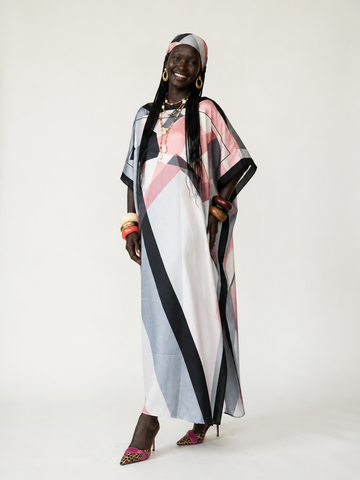 Vibrant Geometric Maxi Kaftan
