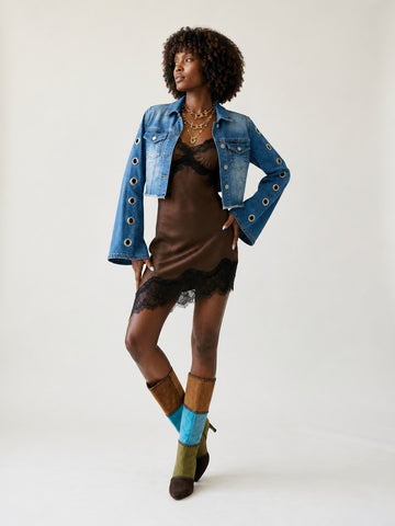 Audacious Eyelet Bell Sleeve Jacket