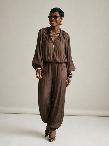 Earthy Pleated Loose Two-Piece Set