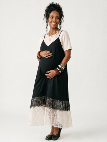 Sovereign Lace Splicing Maxi Dress