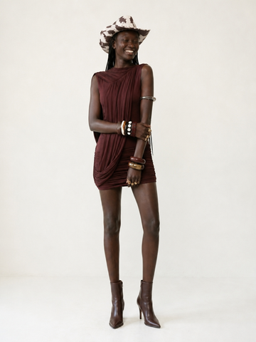 Confident Irregular Ruched Mini Dress