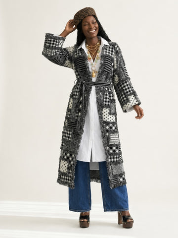 Unique Patchwork Knit Kimono