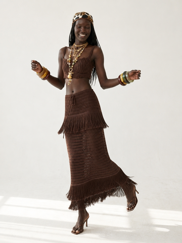 Free Spirit Crochet Tassel Two-Piece Set