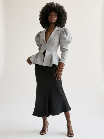 Audacious Ruched Puff Sleeve Jacket