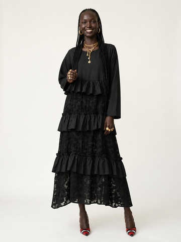 Unique Tiered Ruffle Maxi Dress