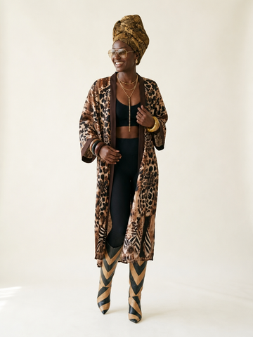 Fierce Leopard Print Maxi Kaftan