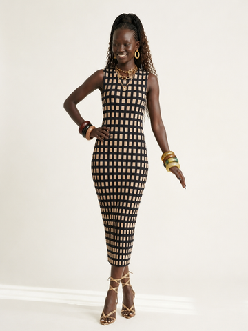Radiant Pleated Plaid Midi Dress