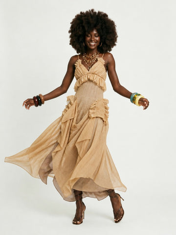 Radiant Pleated Maxi Dress