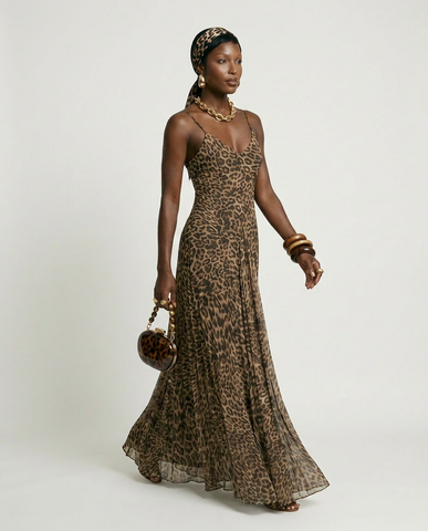 Fierce Leopard Print Maxi Dress