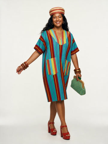 Ejeuwa Aso Oke Striped Midi Dress