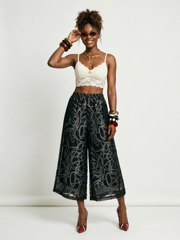 Magnetic Geometric Wide Leg Pants