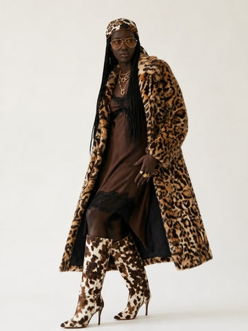 Fierce Leopard Faux Fur Coat