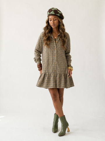 Wanderlust Plaid Ruffled Blouse