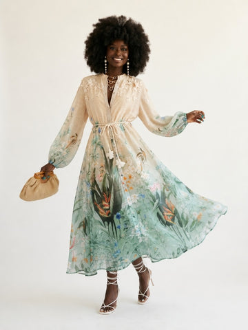 Wanderlust Floral Applique Maxi Dress
