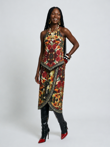 Wanderlust Floral Halter Skirt Set