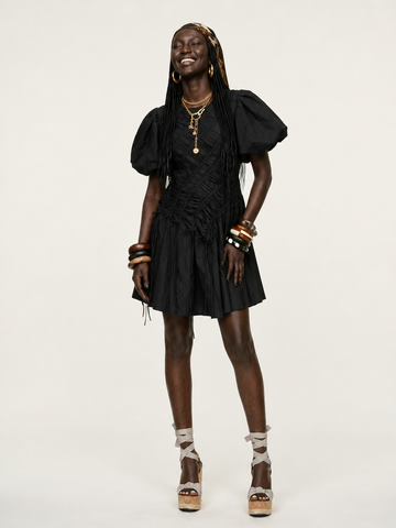 Vibrant Ruffled Asymmetrical Mini Dress