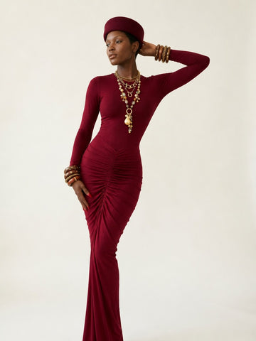 Audacious Ruched Bodycon Maxi Dress