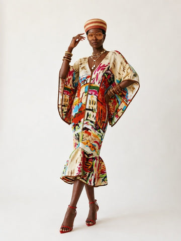 Wanderlust Pleated Patchwork Kaftan