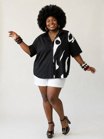 Audacious Printed Oversized Blouse