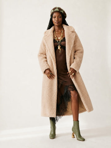 Grounded Oversized Faux Fur Coat