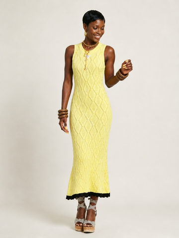 Radiant Knit Diamond Midi Dress