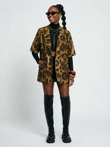 Fierce Leopard Print Blazer