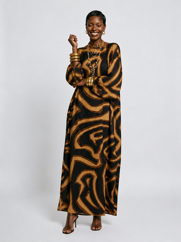 Limitless Geometric Satin Kaftan