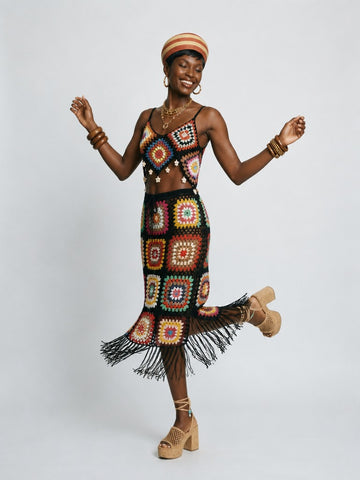 Wild Heart Crochet Tassel Skirt Set
