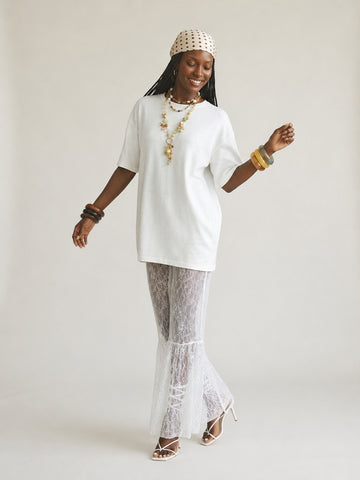 Divine Lace Ruffle Maxi Dress