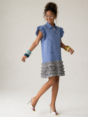 Free Spirit Plaid Ruffle Mini Dress