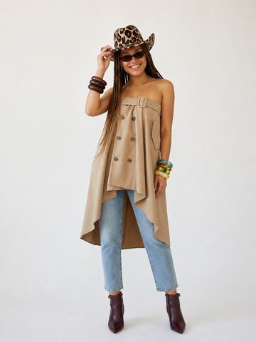 Audacious Strapless Irregular Maxi Dress
