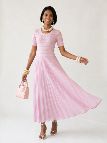 Radiant Pleated Knit Maxi Dress