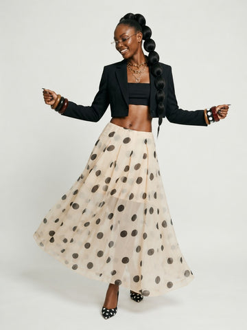Limitless Polka Dot Organza Maxi Skirt