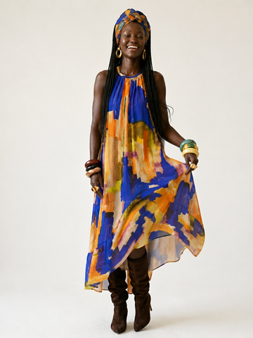 Wanderlust Halter Printed Maxi Dress