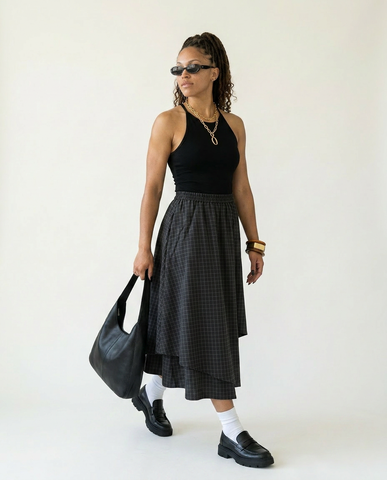 Unstoppable Plaid Irregular Skirt