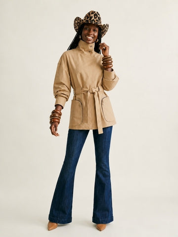 Confident Cotton Wrap Trench Coat