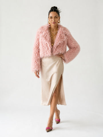 Radiant Pink Faux Fur Jacket