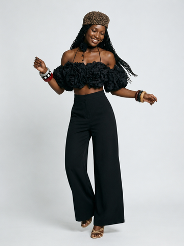 Daring Floral Off-Shoulder Cropped Vest