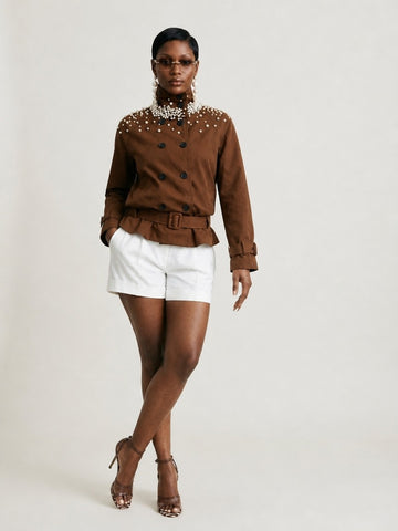 Divine Pearl Double Breasted Jacket