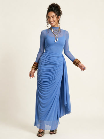 Radiant Ruched Bodycon Maxi Dress